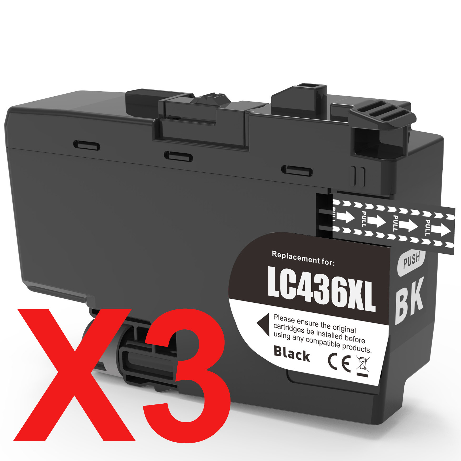 Brother MFCJ4340DWXL LC-436XLBK x3 Black Comp.
