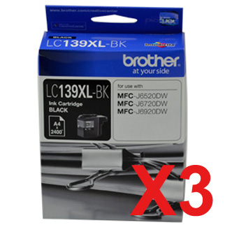 Brother MFCJ6520DW LC-139XLBK x3 Black Gen.
