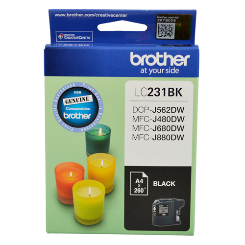 Brother DCPJ562DW LC-231/LC-231BK x1 Black Gen.