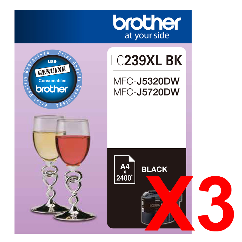 Brother MFCJ5720DW LC-239XLBK x3 Black Gen.
