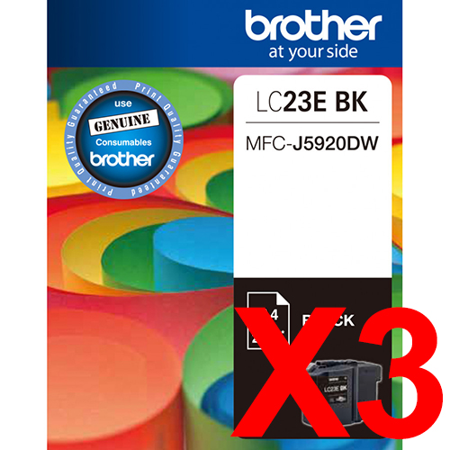 Brother MFCJ5920DW LC-23EBK x3 Black Gen.