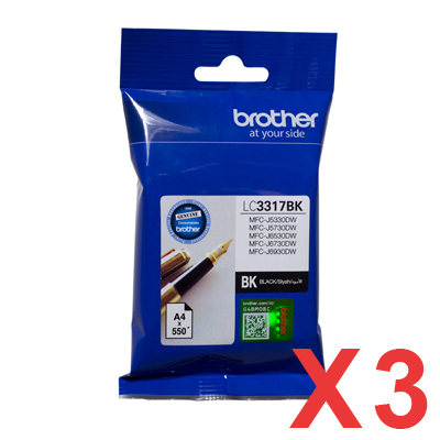 Brother MFCJ6530DW LC-3317BK x3 Black Gen.