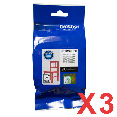 Brother MFCJ6530DW LC-3319XLBK x3 Black Gen.