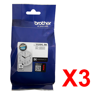 Brother MFCJ5930DW LC-3329XLBK x3 Black Gen.