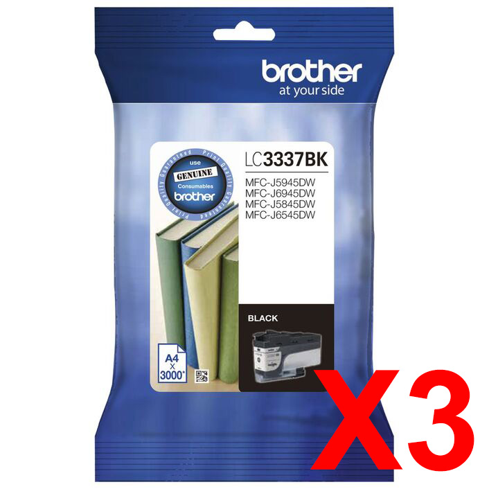 Brother MFCJ6545DW LC-3337BK x3 Black Gen.
