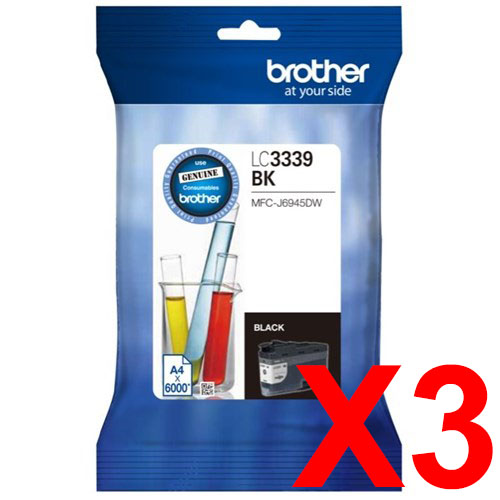 Brother MFCJ6545DW LC-3339XLBK x3 Black Gen.