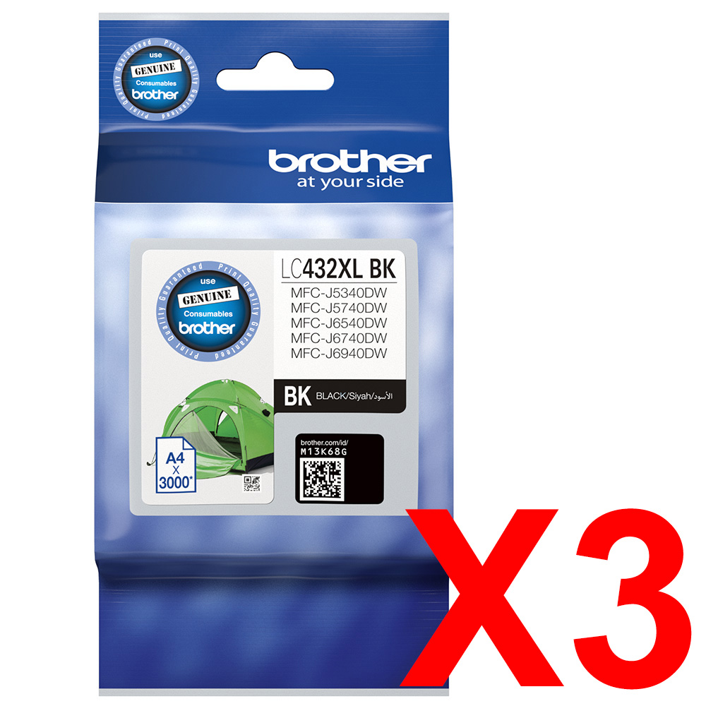 Brother MFCJ5740DW LC-432XLBK x3 Black Gen.