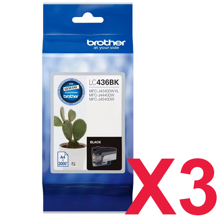 Brother MFCJ4340DWXL LC-436BK x3 Black Gen.