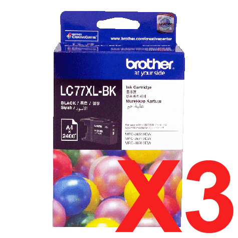 Brother MFCJ6510DW LC-77XLBK x3 Black Gen.