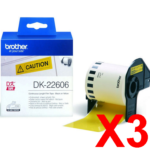 Brother QL1050 DK-22606 x3 Yellow Gen.