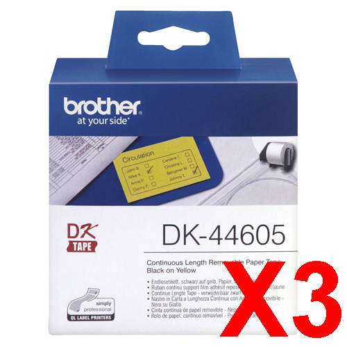 Brother QL1050 DK-44605 x3 Yellow Gen.