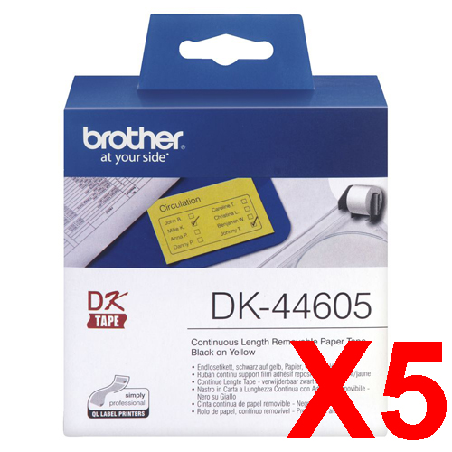 Brother QL1050 DK-44605 x5 Yellow Gen.