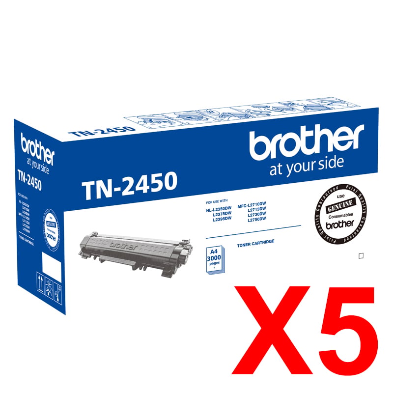 Brother MFCL2730DW TN-2450 x5 High Yield Gen.