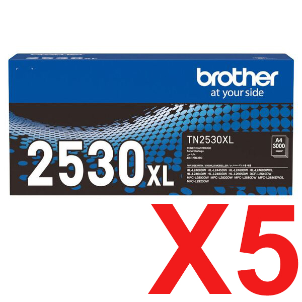 Brother HLL2460DWXL TN-2530XL x5 High Yield Gen.
