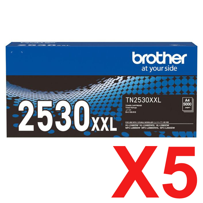 Brother HLL2460DWXL TN-2530XXL x5 Super High Yield Gen.