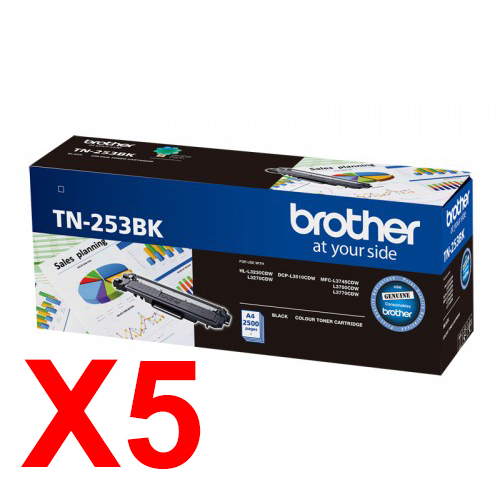 Brother DCPL3510CDW TN-253BK x5 Black Gen.