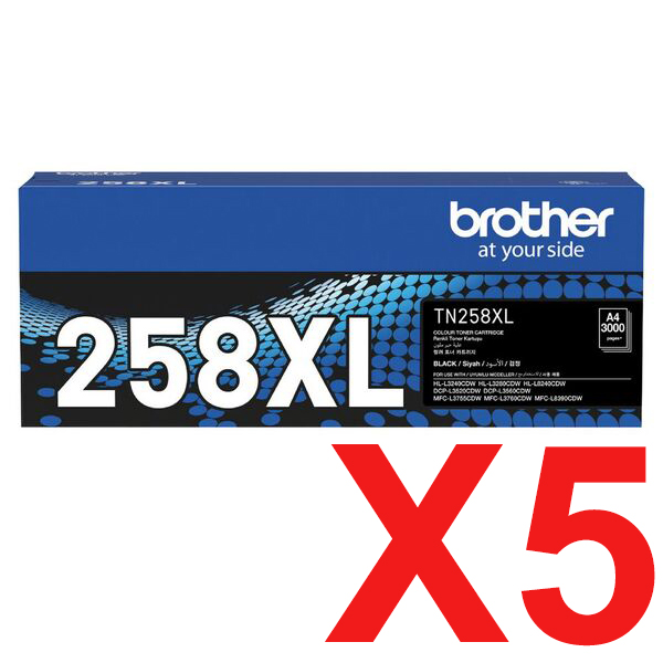 Brother DCPL3560CDW TN-258XLBK x5 Black Gen.