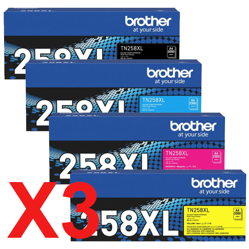 Brother DCPL3560CDW TN-258XL x4 Gen.