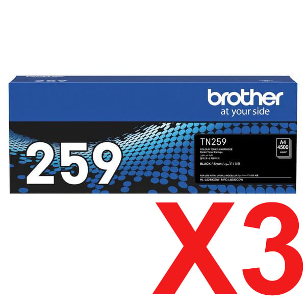 Brother MFCL8390CDW TN-259BK x3 Black Super High Yield Gen.