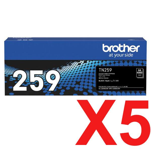 Brother MFCL8390CDW TN-259BK x5 Black Super High Yield Gen.