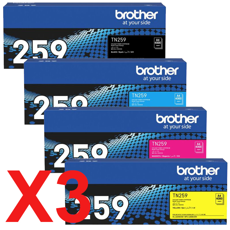 Brother MFCL8390CDW TN-259 x3 Super High Yield Gen.