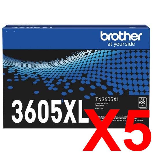 Brother HLL5210DN TN-3605XL x5 High Yield Gen.