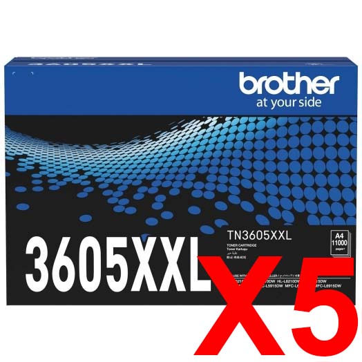 Brother HLL5210DN TN-3605XXL x5 Super High Yield Gen.