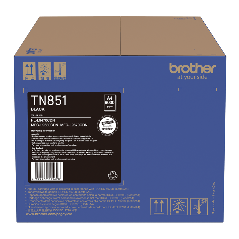 Brother MFCL9630CDN TN-851BK x1 Black Gen.