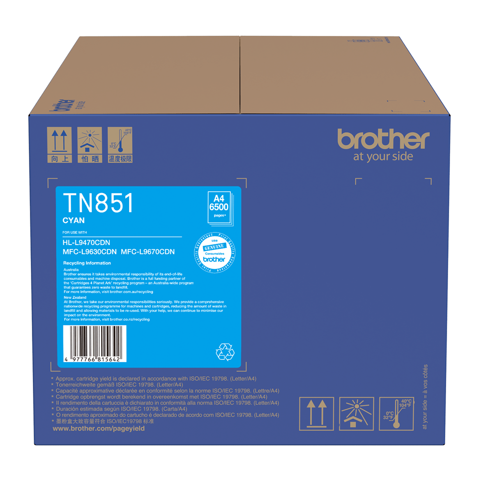 Brother MFCL9630CDN TN-851C x1 Cyan Gen.