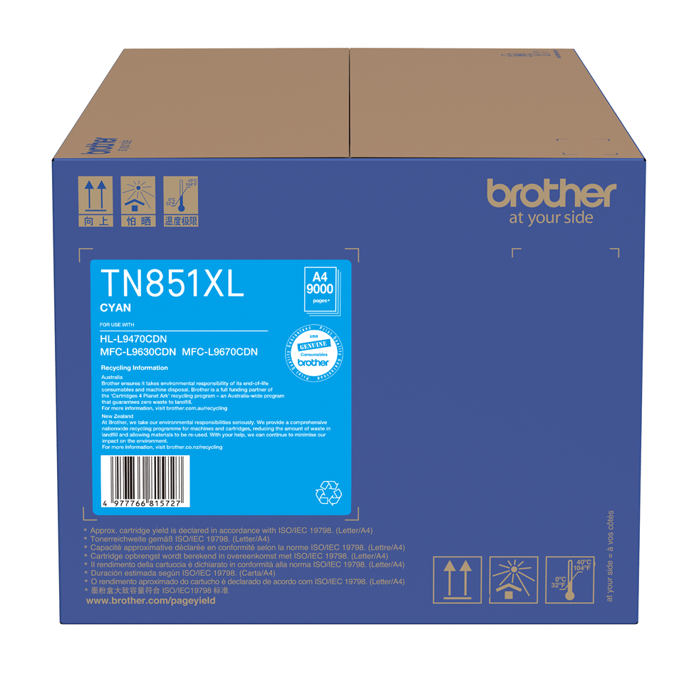 Brother MFCL9630CDN TN-851XLC x1 Cyan High Yield Gen.