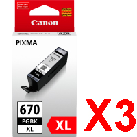 Canon TS9060 PGI-670XLBK x3 Black Gen.