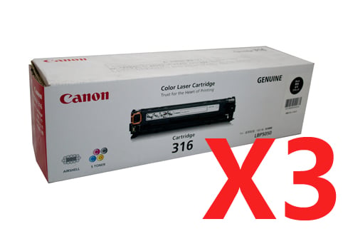 Canon LASER SHOT LBP5050N CART-316BK x3 Black Gen.