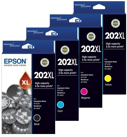 Epson WorkForce WF-2860 (1BK,1C,1M,1Y) x4 High Yield Gen.
