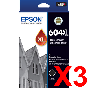 Epson WorkForce WF-2910 604XL x3 Black High Yield Gen.