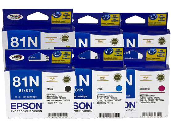Epson Stylus T50 (1BK,1C,1M,1Y,1LC,1LM) x6 High Yield Gen.