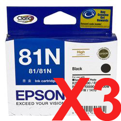 Epson Stylus T50 T0811 x3 Black High Yield Gen.