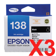 Epson WorkForce WF-3520 T1381 x3 Black High Yield Gen.