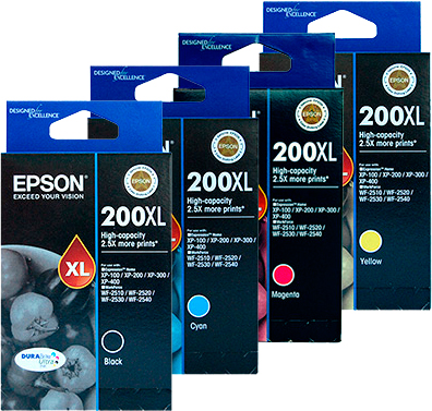 Epson WorkForce WF-2510 (1BK,1C,1M,1Y) x4 High Yield Gen.
