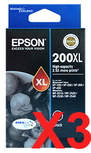 Epson WorkForce WF-2510 200XL x3 Black High Yield Gen.