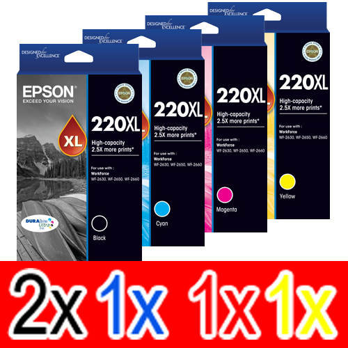 Epson WorkForce WF-2660 (2BK,1C,1M,1Y) x5 High Yield Gen.