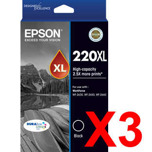Epson WorkForce WF-2660 220XL x3 Black High Yield Gen.