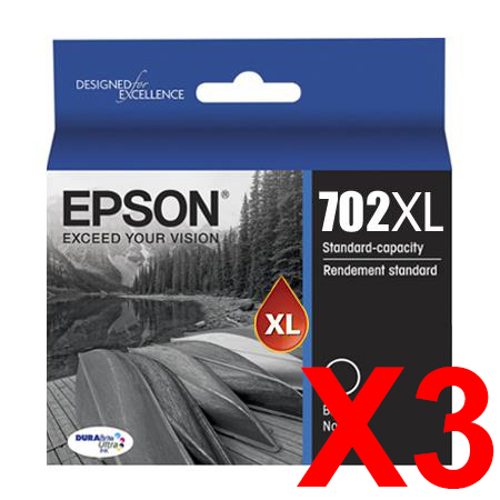 Epson WorkForce Pro WF-3720 702XL x3 Black High Yield Gen.