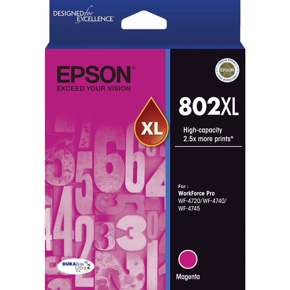 Epson WorkForce Pro WF-4720 802XL x1 Magenta High Yield Gen.