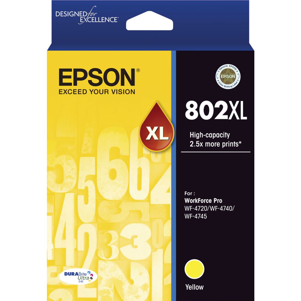 Epson WorkForce Pro WF-4720 802XL x1 Yellow High Yield Gen.