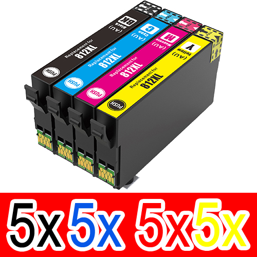 Epson WorkForce WF-7830 (5BK,5C,5M,5Y) x20 High Yield Comp.