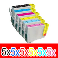 Epson Stylus T50 (5BK,5C,5M,5Y,5LC,5LM) x30 High Yield Comp.