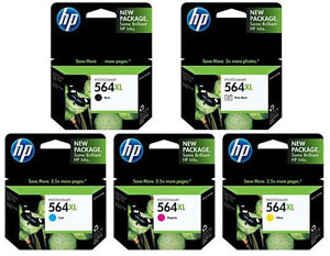 HP Photosmart C5370 (1BK,1PBK,1C,1M,1Y) x5 Gen.