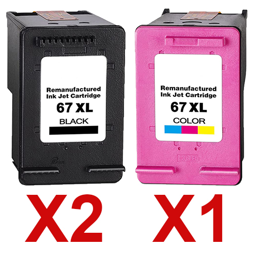 HP Deskjet 2721 (2BK,1C) x3 Black Comp.