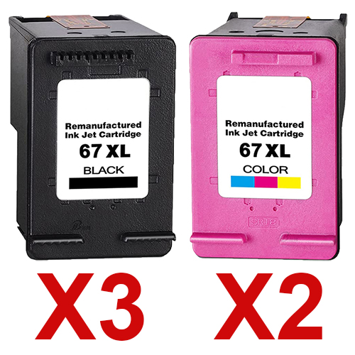 HP Deskjet 2721 (3BK,2C) x5 Black Comp.