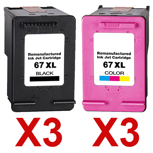 HP Deskjet 2721 (3BK,3C) x6 Black Comp.